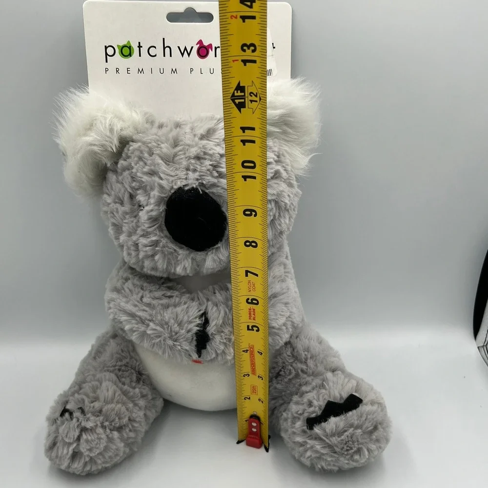 Patchwork Pet Koala Plush Dog Toy Set of 2 Grey Brand New Squeaker Grunter 11